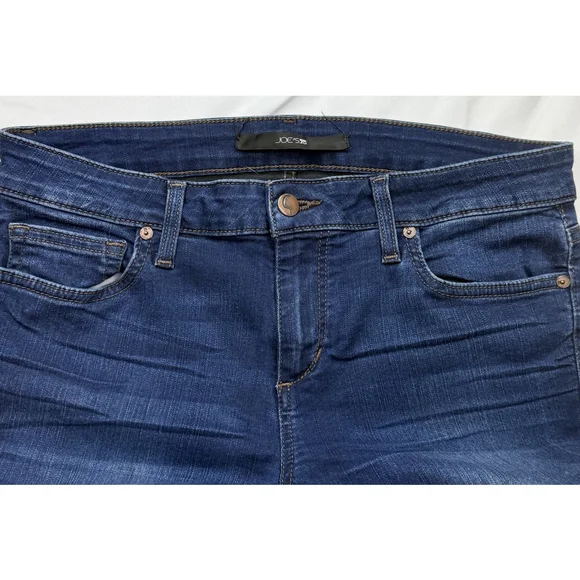 Joe's Skinny Ankle Jeans 29 Frayed Hem Dark Wash Blue Denim Stretch Mid Rise - Picture 5 of 6